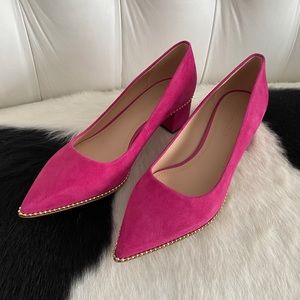 NIB Coach Willa pink Suede heels